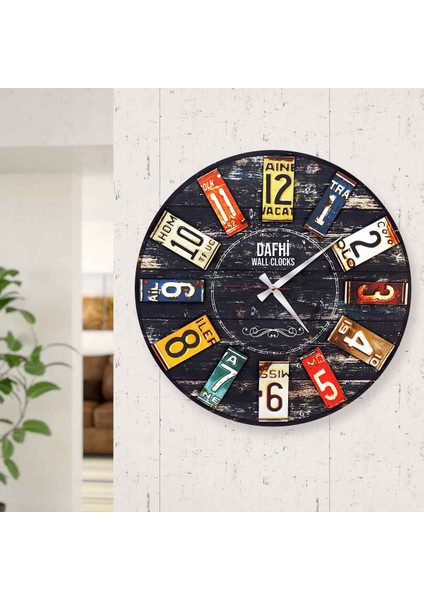 Dafhi Dekoratif Ahşap Duvar Saati 45x45