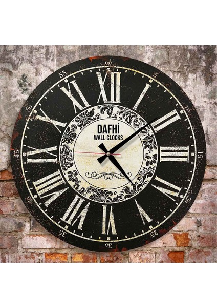 Dafhi Dekoratif Ahşap Duvar Saati 45x45