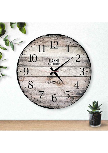 Dafhi Dekoratif Ahşap Duvar Saati 35x35