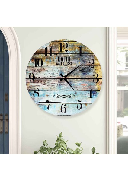Dafhi Dekoratif Ahşap Duvar Saati 45x45