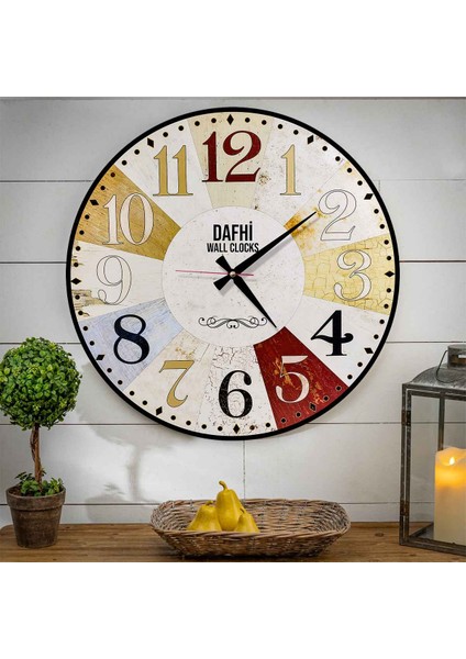 Dafhi Dekoratif Ahşap Duvar Saati 45x45