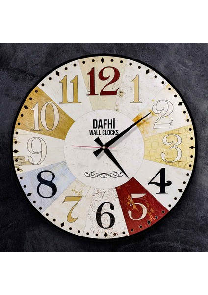 Dafhi Dekoratif Ahşap Duvar Saati 45x45