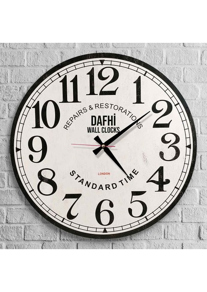 Dafhi Dekoratif Ahşap Duvar Saati 45x45