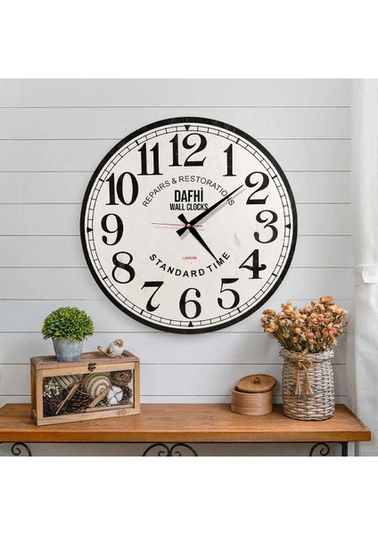 Dafhi Dekoratif Ahşap Duvar Saati 45x45