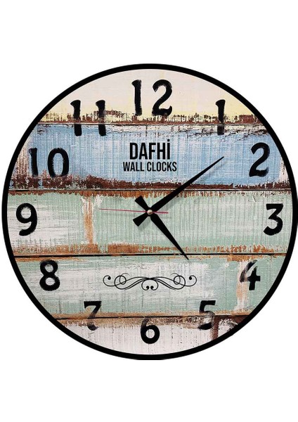 Dafhi Dekoratif Ahşap Duvar Saati 45x45