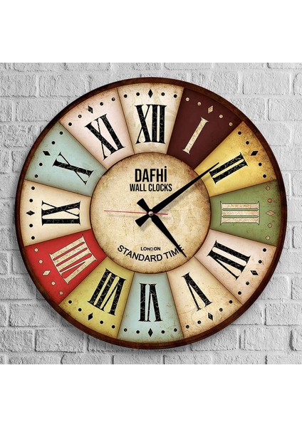 Dafhi Dekoratif Ahşap Duvar Saati 45x45