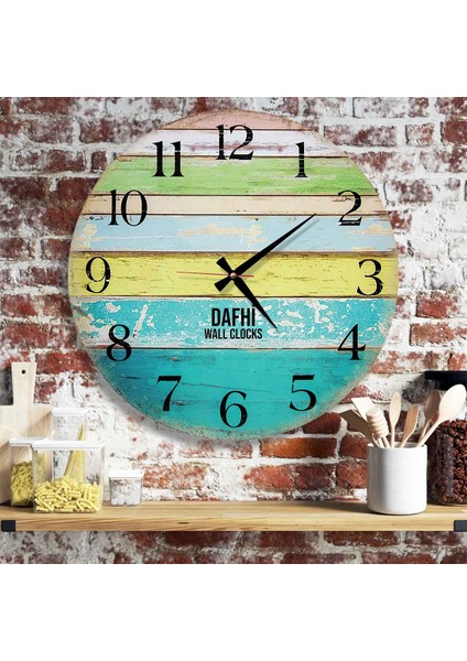 Dafhi Dekoratif Ahşap Duvar Saati 45x45