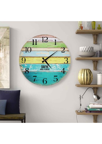 Dafhi Dekoratif Ahşap Duvar Saati 45x45