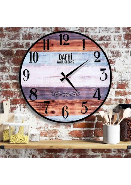 Dafhi Dekoratif Ahşap Duvar Saati 45x45