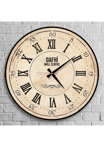 Dafhi Dekoratif Ahşap Duvar Saati 45x45
