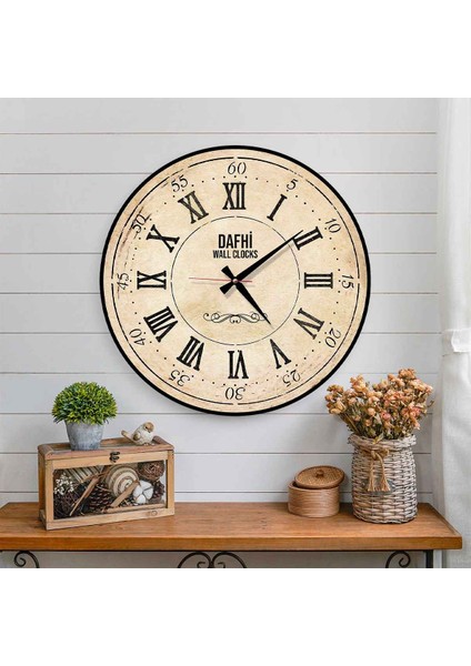 Dafhi Dekoratif Ahşap Duvar Saati 45x45