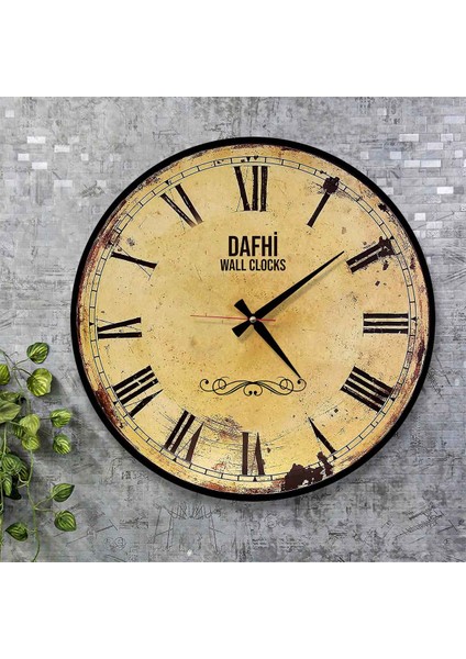 Dafhi Dekoratif Ahşap Duvar Saati 45x45