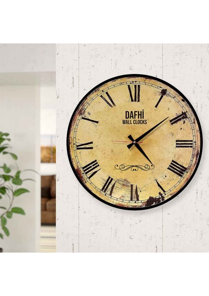 Dafhi Dekoratif Ahşap Duvar Saati 45x45