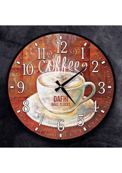 Dafhi Coffee Ahşap Duvar Saati 45x45