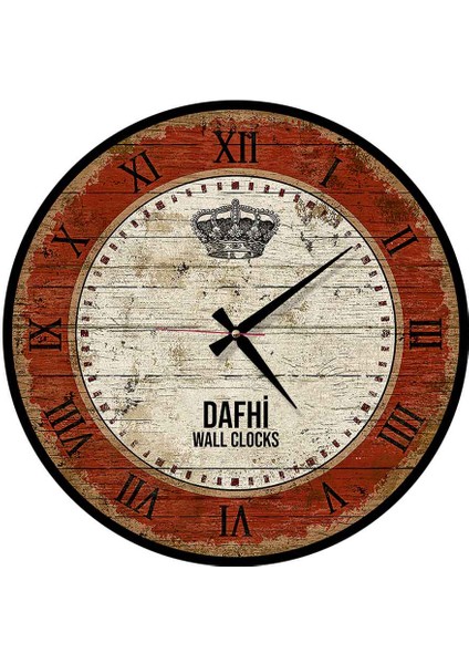 Dafhi Dekoratif Ahşap Duvar Saati 35x35