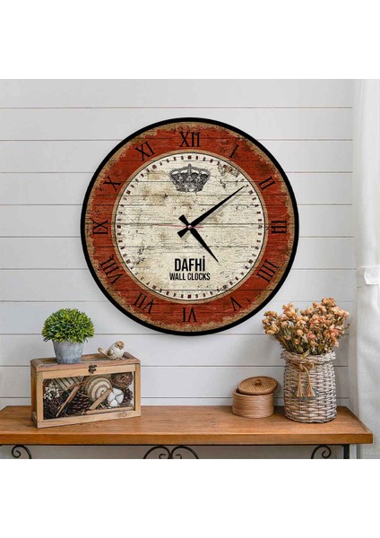 Dafhi Dekoratif Ahşap Duvar Saati 35x35
