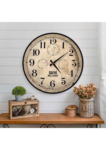 Dafhi Dekoratif Ahşap Duvar Saati 45x45