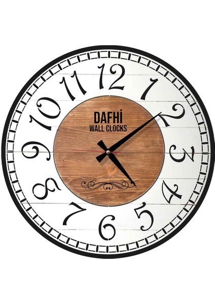 Dafhi Dekoratif Ahşap Duvar Saati 35x35