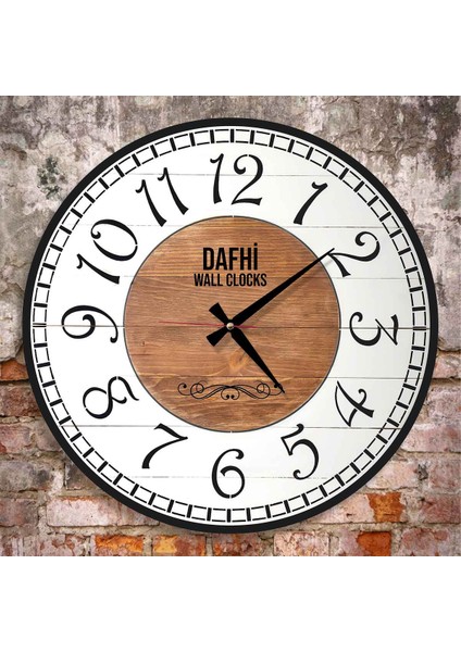 Dafhi Dekoratif Ahşap Duvar Saati 35x35