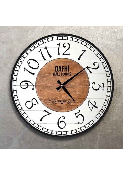 Dafhi Dekoratif Ahşap Duvar Saati 35x35