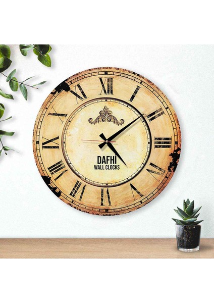 Dafhi Dekoratif Ahşap Duvar Saati 35x35