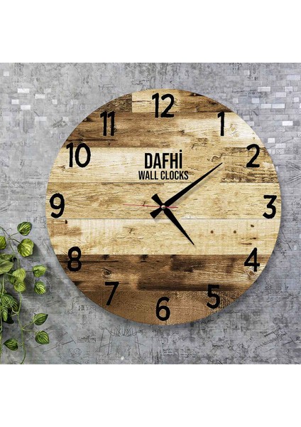 Dafhi Dekoratif Ahşap Duvar Saati 45x45