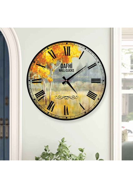 Dafhi Dekoratif Ahşap Duvar Saati 45x45