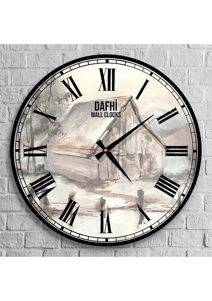 Dafhi Dekoratif Ahşap Duvar Saati 45x45