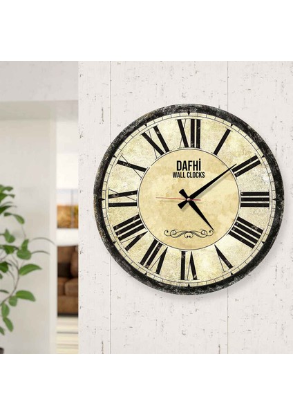 Dafhi Dekoratif Ahşap Duvar Saati 35x35