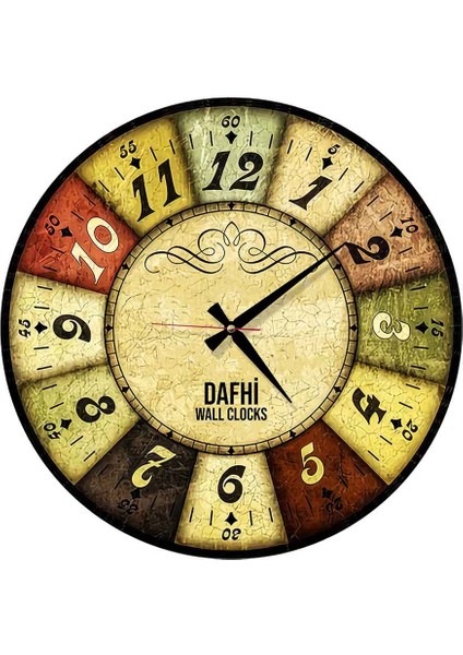 Dafhi Dekoratif Ahşap Duvar Saati 35x35