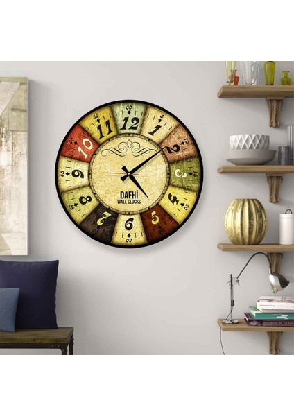 Dafhi Dekoratif Ahşap Duvar Saati 35x35