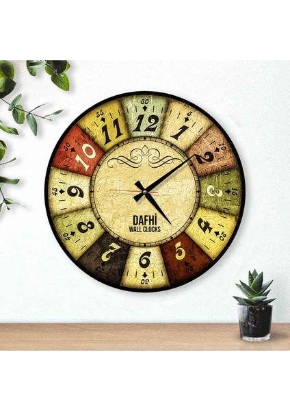 Dafhi Dekoratif Ahşap Duvar Saati 35x35