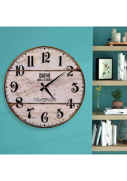 Dafhi Dekoratif Ahşap Duvar Saati 35x35