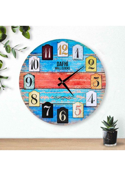 Dafhi Dekoratif Ahşap Duvar Saati 35x35