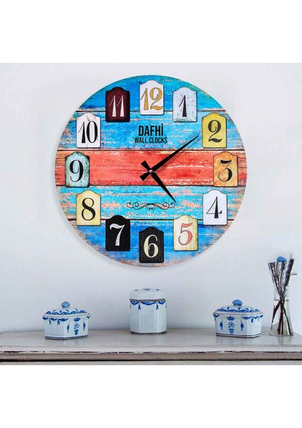 Dafhi Dekoratif Ahşap Duvar Saati 35x35