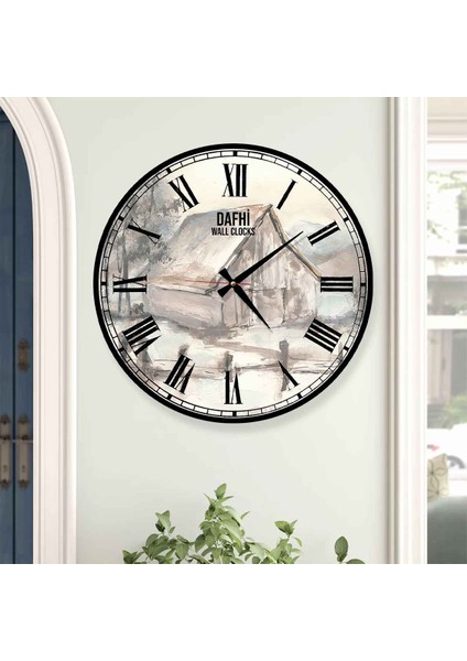 Dafhi Dekoratif Ahşap Duvar Saati 45x45