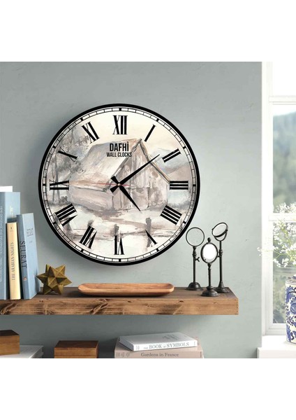 Dafhi Dekoratif Ahşap Duvar Saati 45x45