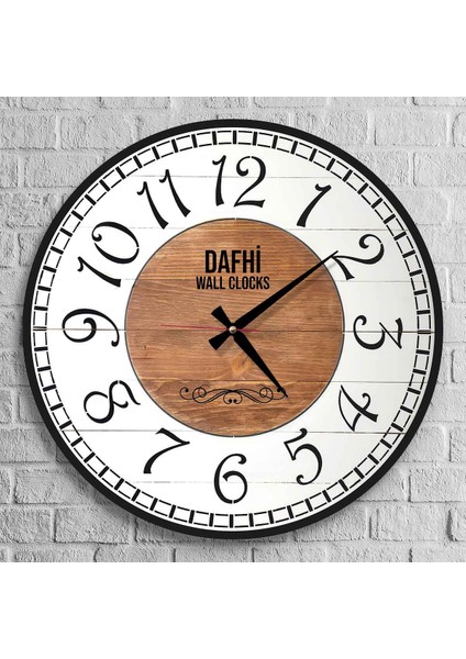 Dafhi Dekoratif Ahşap Duvar Saati 45x45