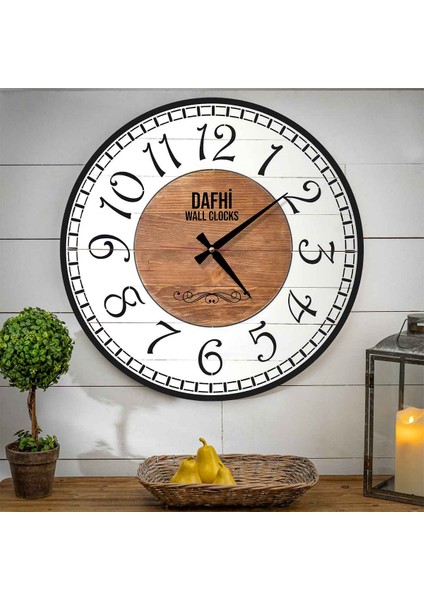 Dafhi Dekoratif Ahşap Duvar Saati 45x45