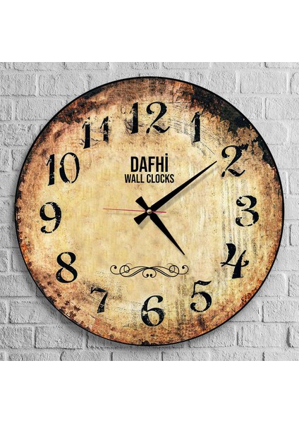 Dafhi Dekoratif Ahşap Duvar Saati 45x45