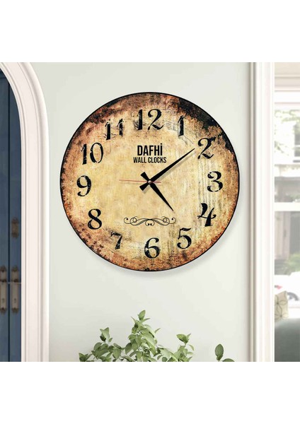 Dafhi Dekoratif Ahşap Duvar Saati 45x45