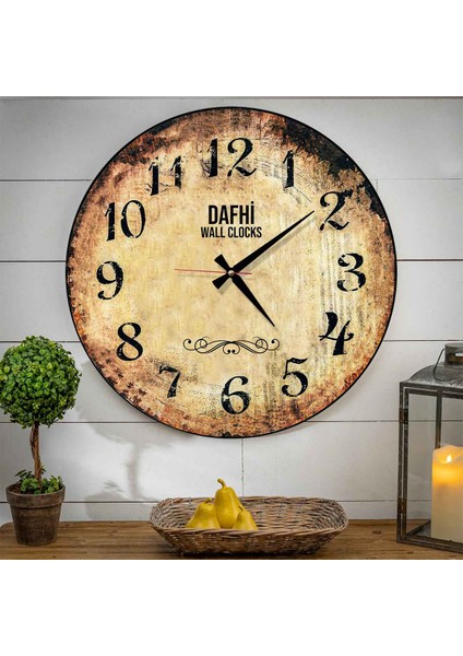 Dafhi Dekoratif Ahşap Duvar Saati 45x45