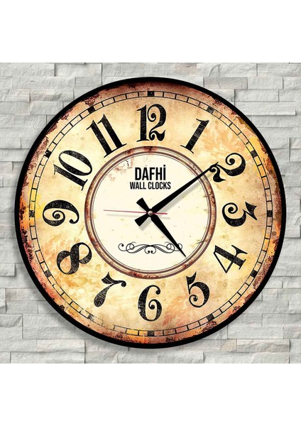 Dafhi Dekoratif Ahşap Duvar Saati 35x35