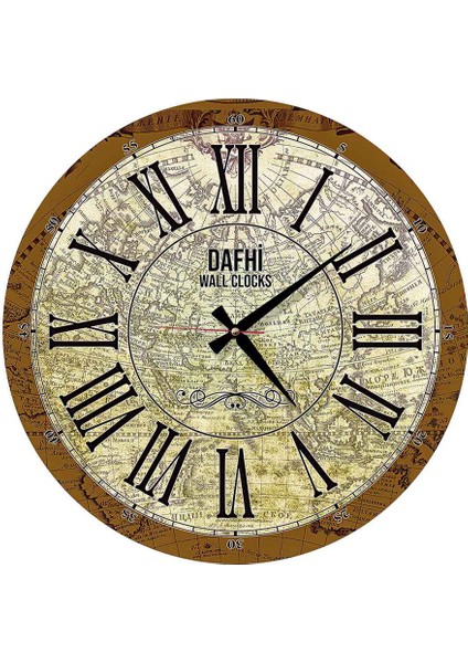 Dafhi Dekoratif Ahşap Duvar Saati 35x35