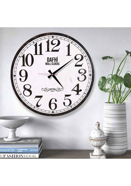 Dafhi Dekoratif Ahşap Duvar Saati 45x45