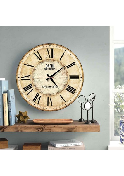 Dafhi Dekoratif Ahşap Duvar Saati 45x45