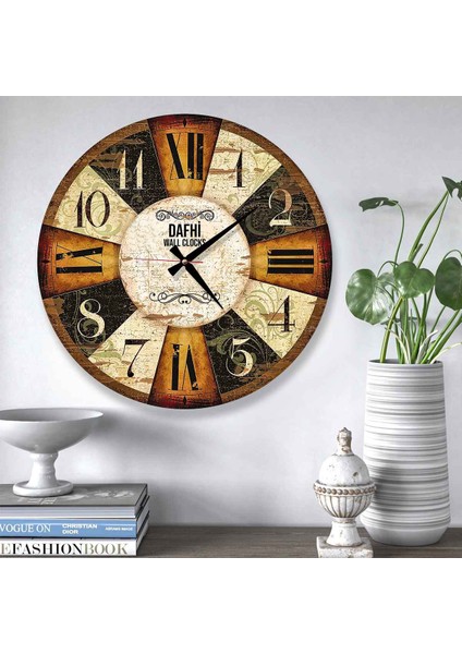 Dafhi Dekoratif Ahşap Duvar Saati 45x45