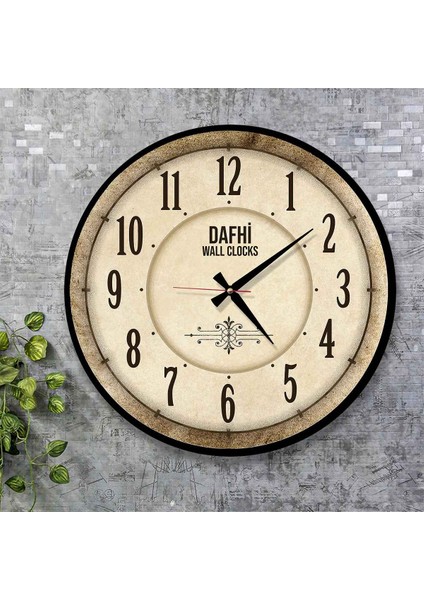 Dafhi Dekoratif Ahşap Duvar Saati 45x45