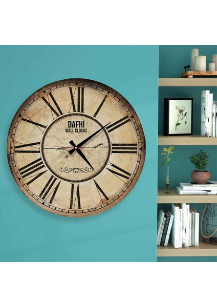Dafhi Dekoratif Ahşap Duvar Saati 45x45
