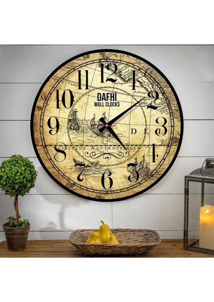 Dafhi Dekoratif Ahşap Duvar Saati 35x35